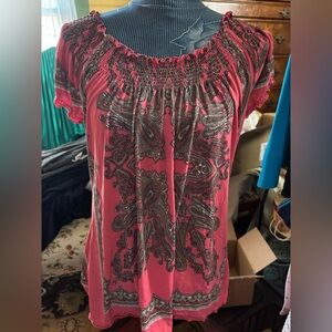 Madison Size Small Women’s Paisley Baby Doll Blouse 32” Bust 23” Length
